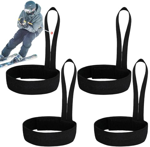 Handske hängande rem, lätt skidhandskband, vantar säkerhetsuppsättning, justerbar, elastisk design, 11x1in för utomhusaktiviteter som skidåkning, bergsbestigning och snowboarding