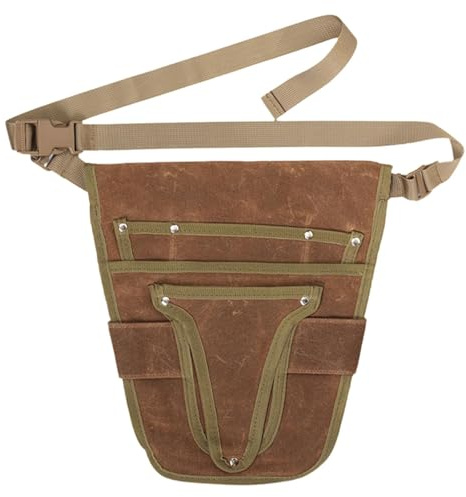 MagiDeal Garden Tool Pouch Utility Belt Apron Tool Waist Pouch Garden Waist Belt for Mechanics, Brown