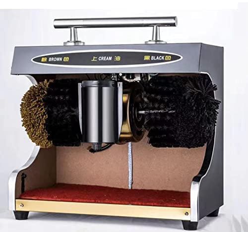 XNXYSMKJ Cireuse à Chaussures à Induction entièrement Automatique, cireuse à Chaussures Verticale, électrique, en Acier Inoxydable, Brosse à Chaussures (Silver)