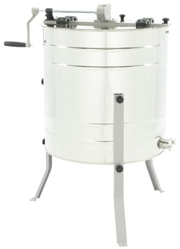 LYSON 4-Waben Honigschleuder Diagonalschleuder Ø600 Manuelle Honeyextractor Tangentialschleuder mit Handantrieb für 4 Rähmchen Universal Edelstahl Imkerei Bienenzüchter MINIMA LINE
