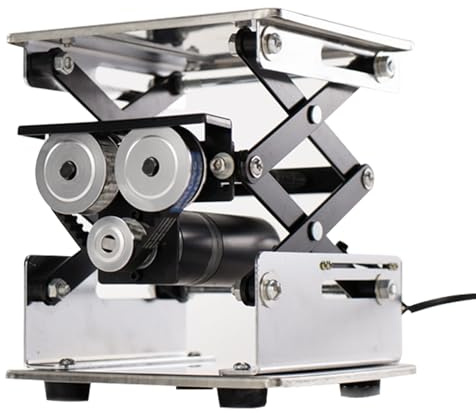 HPMCVE Elektrische Edelstahl-Hebebühne, Kleiner Labor-Hebeständer mit Fernbedienung, Labor-Hubtisch, Tragkraft 10 kg, geräuscharm, für Schullabore und die industrielle Produktion(20x20cm)