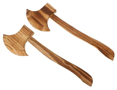 ERINGOGO 2 Pièces Haches Bois pour Halloween Accessoires de Costume Garçon Fille Jouets Bois pour Décoration et Cosplay Sécurisé