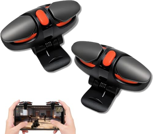 Solryn Trigger Gatillos para Móvil 4 Dedos L1R1 Joystick Controller para PUBG Mobile, Call of Duty, Mando de Juego Portátil, con Botones de Alta Sensibilidad, Compatible con iPhone y Android