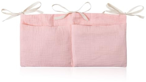 GNALIA Organisateur Table À Langer Bébé 1 Unité 38X18Cm Rose 2 Poches Pour Couches Jouets Lit Bébé