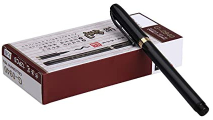 Acouto 3 St Svart Kalligrafipenna, Mjuk Penna för Kalligrafiövningar, Handbokstavspennor i 3 Storlekar för Konstnärer och Kalligrafientusiaster