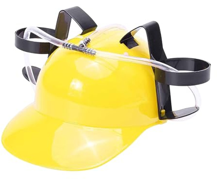 Soda Beer Drinking Helmet PP 28x17.5 X15cm Beer Soda Guzzler Helmets Lazy Drink Drinking Hat For Sports Events Beers Drinkings Helmet Hands Free Party Drink Dispenser
