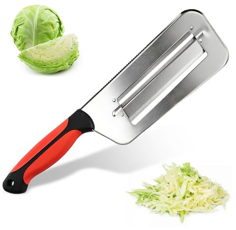 Tritatutto per crauti con 2 lame affilate in acciaio inox per crauti e insalate alle erbe, affettatrice e piallatrice per verdure a mano, antiscivolo, multiuso per cavoli, carote e frutta