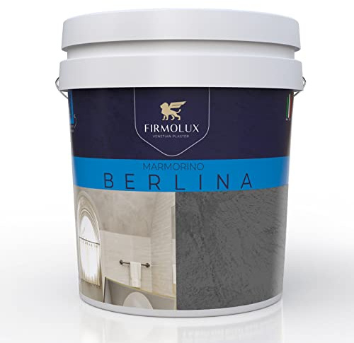FirmoLux Marmorino Berlina Authentic Venetian Plaster | Smooth Plaster | Made in Italy from Lime & Marble | Dark|Black Colors (22) | Color: SW6990 Caviar