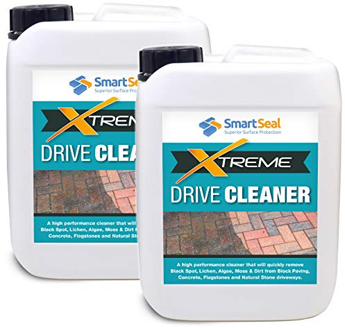 Smartseal Drive Cleaner Xtreme - 2 x 5L - Powerful Block Paving Cleaner & Black Spot Remover for Drives, Patios & Paths - Quickly Cleans Dirt, Lichen & Algae on Block Paving, Stone, Brick & Concrete