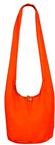 PANASIAM Schulterbeutel Damen & Herren, große & leichte Baumwolltasche, Umhängetasche mit Reißverschluss, Unisex Schultertasche, große Tasche, orange