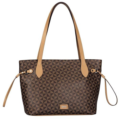 Gabor bags Barina Damen Shopper Umhängetasche Reißverschluss Groß Braun