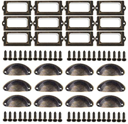 DBAILY Rétro Poignées de Tiroir, Boutons de Meuble Vintage Shell Métal Poignées Coquilles Demi-Cercle Décoration Pour Armoire Tiroir