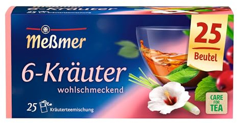 Meßmer 6-Kräuter-Mischung | 25 Teebeutel | Vegan | Glutenfrei | Laktosefrei