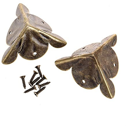 BOSUGE Sicherheits-Eckenschutz, Zubehör, 12 Stück, Bronze-Ecken, Holzkistenschutz, 27/30 mm, dekorative Halterung, Möbelbeschläge, Türscharnier (Color : 30x30x30m)