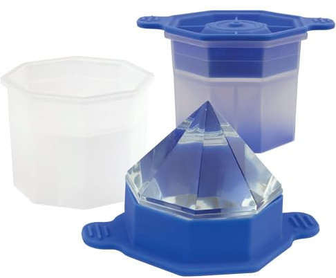 Tovolo Moldes de hielo de diamante facetado (juego de 2) – fusión lenta, sin fugas, sin BPA/ideal para whisky, cócteles, bebidas divertidas y regalos