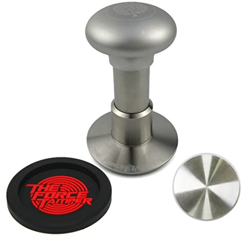 The Force Tamper Automatischer Kaffee-Tamper Standard-Set, silberner Griff (Gelee, 58,35 mm)