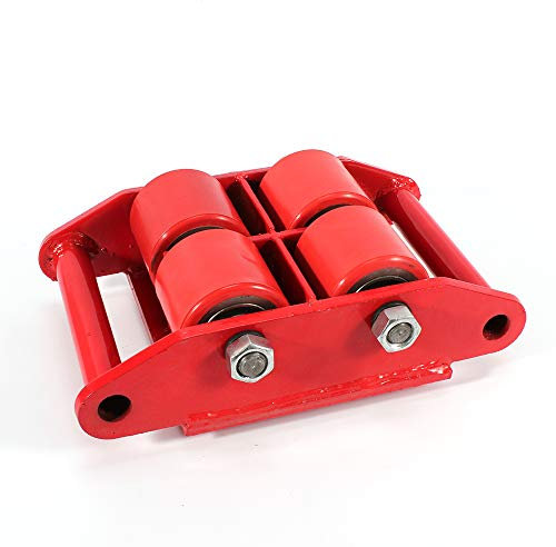 BOSUGE 6T Dolly, Kunststoff-Stahlrad, Industriemaschinen-Mover mit 360 ° drehbarer Kappe, Rollwagen, Handwagen, Geräteräder, Rollen für Möbel, Frachtwagen, Umzug, Lager, 13200 lbs, rot