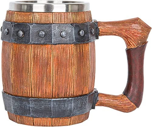 Personalisieren Sie Bierkrüge aus Edelstahl mit Innenfutter, Trinkgefäße, isolierte Thermosbecher, personalisiertes Holzfass mit Ledergriff, Barbecher-Trinkbecher mit großem Fassungsvermögen, Vintage-