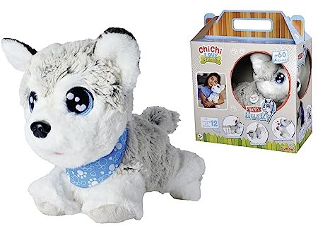 Simba - Chi Chi Love Happy Husky, 105890050009, 3 Jahre, 30 cm, interaktiv, reagieren Sie auf 12 Comans mit 60 Sounds - ITALIENISCHE VERSION