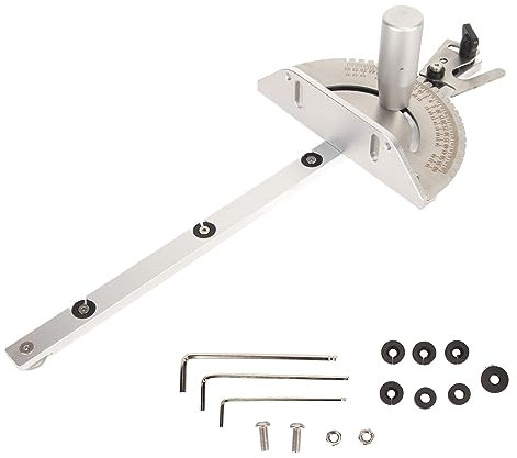 Jauge à Onglet Standard Universelle pour Scie à Table Jauge à Onglet en Aluminium avec 27 Butées D'angle pour Scie à Table Jauge à Onglet Guide D'angle Variable pour Scie à Table