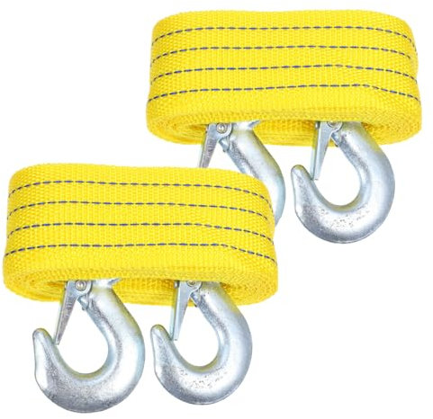 GLEAVI 2 Stück Nylon-abschleppseile Für LKW Und Fahrzeuge 3 M Lange Hochleistungsgurte Mit Haken Zum Abschleppen