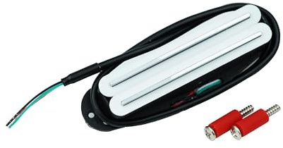 Guyker Alnico 5 Dual Hot Rail Guitar Humbucker Pickup, Single-Coil-Sized Pickups 13K Ersatzteil für E-Gitarre, FHO10A5 Weiß