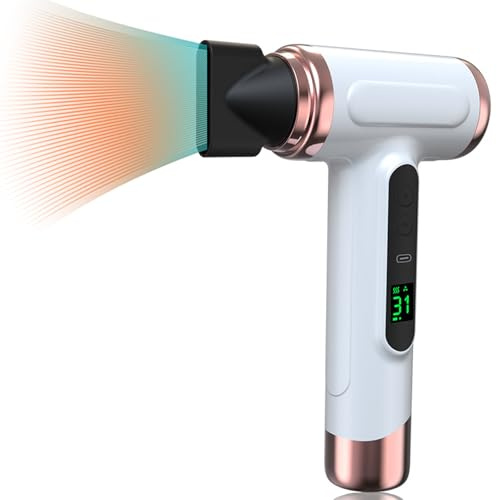 Secador de pelo profesional de iones negativos, 15000 mAh USB recargable, motor sin escobillas, secador de viaje portátil con viento caliente y frío para dormitorio, casa