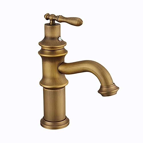 AITEKODVG Grifo Mezclador de un Solo Orificio Grifo Minimalista con Estilo de un Solo Control Hogar Todo Cobre Bronce Estilo Europeo Grifo Mezclador Antiguo Retro Creativo Grifo sin Plomo