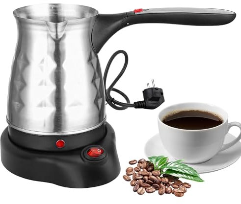 Macchina Da Caffè Turca Con Maniglia in Acciaio Inox - Caffettiera Elettrica 500ml per Viaggio, Induzione