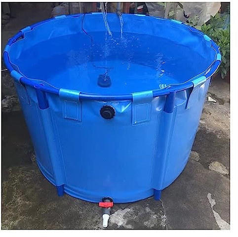 Acquario Piscina Laghetto con Supporto, Piscina Laghetto Piscina Fuori Terra Circolare Tela Laghetto per Pesci Aggiornamento Grande Serbatoio d'Acqua con Valvola di Scarico per Giardino alle