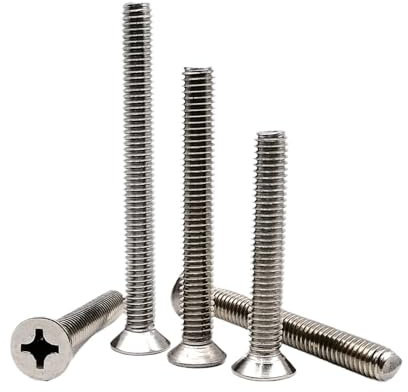 GUIPENG Vite a Testa Svasata Piatta a Croce Allungata M2 M2.5 M3 M3.5 M4 M5 M6 M8 3-100mm Bullone A2-70 304 Acciaio Inossidabile GB819(25mm,50pcs M2)