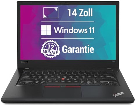 Lenovo ThinkPad T480 14 Zoll Full HD Laptop Intel Core i5-8350U@ bis zu 3,6 GHz 8 GB 256 GB SSD mit Windows 11 Pro & GRATIS Antiviren-Software inkl. 12 Monate Garantie (Generalüberholt)