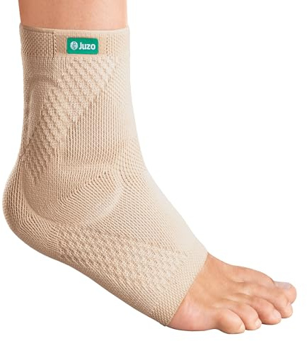 Juzo JuzoFlex Malleo Xtra Sprunggelenkbandage, mit Silikonpelotten & Komfortzone, bei Bänderriss, Arthrose & Sport, atmungsaktiv & hautfreundlich, rechts & links tragbar, für Frauen & Männer