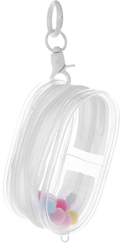 HONITANO Transparent dubbel dragkedja dockväska och nyckelring högtransparent PVC-fodral för visning och transport runda former dockor lätt att bära