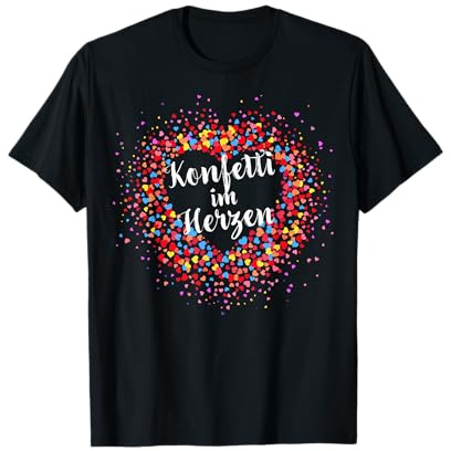 Konfetti im Herzen Fasching Karneval Konfetti Kostüm Damen T-Shirt