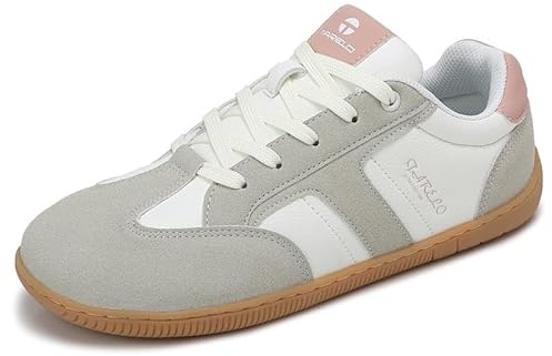 TARELO Chaussures Barefoot Femme Pieds Larges Minimalistes Baskets Zero Drop Légères Antidérapantes Marche Sneakers Mode Taille 36-41(A Gris,40)