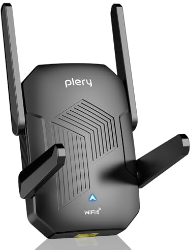 AX1500 Repetidor WiFi 6, Repetidor WiFi Largo Alcance Doble Banda 5GHz/2.4GHz, Amplificador Señal WiFi con Puerto Ethernet, MU-MIMO, WPS, Amplificador WiFi Compatible con Cualquier Router