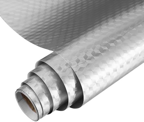 BESTonZON, pellicola in alluminio autoadesiva, impermeabile, resistente all'umidità, al grasso e all'olio, per rivestire la cucina (40 cm x 1)