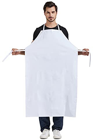 Nanxson Grembiule impermeabile regolabile resistente grembiule da lavoro resistente,CF3114 (Bianca, Taglia unica)
