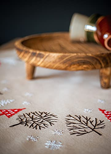Vervaco Kreuzstich Stickpackungen Tischdecke moderne Weihnachtsmotive Stickdecken Vorgezeichnet Basteln Erwachsene Kreativ Set Vorgedruckte Decke Sticken 80 x 80 cm Stickset Sticken Set
