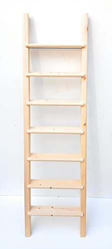 Escalera de madera maciza altillo dormitorio litera ático que ahorra espacio a diferente altura y anchura (Ancho 35 cm, altura 225 cm)