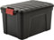 Iris Ohyama, Grandes Boite rangement plastique, Boite de rangement garage de 60L, Sans BPA, SIA-60, Noir, Empilable, Clips de fermeture- L59 x P39.5 x H35.5 cm