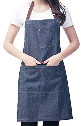 ALCKO Arbeitsschürze Herren,Robuste Werkzeugschürze for Männer, Arbeitsschürze Mit Werkzeugtaschen for Küche, Garten, Keramik, Werkstatt, Garage Und Mehr (Color : Blue, Size : XL)