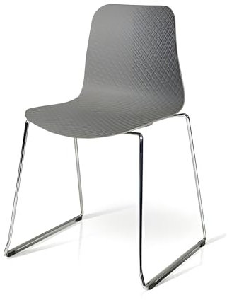 Mar.c.a. Design Sedia Stuhl, Metall Kunststoff, grau, 50 x 55 H.83 cm