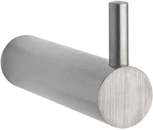 Technik-Team Tauri Mantelhaken ø 25 mm, Garderobenhaken Höhe 50 mm, Tiefe 100 mm, Edelstahl gebürstet