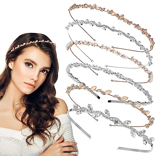 Beaupretty Hochzeit Brautstirnband 6 Stück Strass Haarreif Mit Kristallperlen Eleganter Haarschmuck Für Hochzeit Bankett Und Abendparty