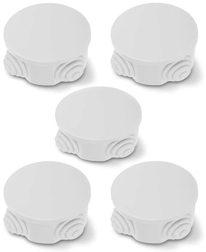IP55 Waterproof Junction Box ABS Plastic Outdoor Electrical Project Box Enclosure Universal Weatherproof Surface Mounted External Junction Box 1.96x1.96-inch,5-PACK