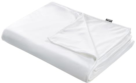 Beliani Modern Duvet Weighted Blanket Cover Polyester Fabric 120 x 180 cm Solid Pattern White Rhea