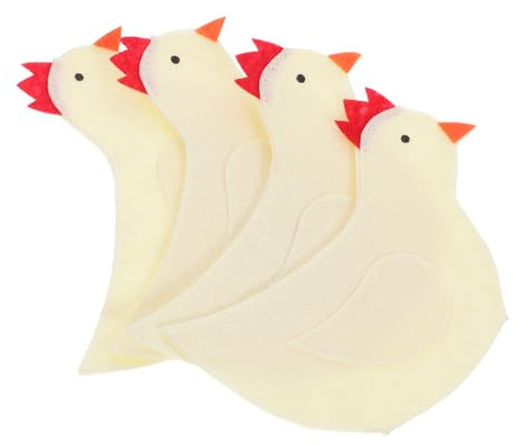 PRETYZOOM 4pezzi Sacchetti Per Uova Di Pasqua in Stoffa Portauova Decorativi Tema Pasquale Copriuova Creativi Forma Di Pulcino Per Feste