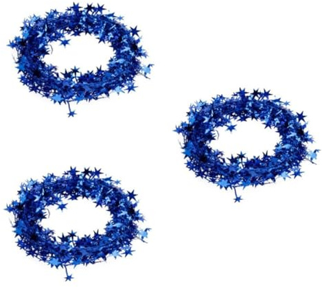 MAGICLULU 3piezas Guirnalda De Espumillón De Estrellas Brillantes De Azul para Decoración Navideña y Manualidades para Árboles y Ventanas